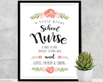School Nurse Gift, A Truly Great School Nurse is Hard to Find, Nurse Appreciation,  School Nurse Thank You Gift, Nurse Wall Art, SN Gift