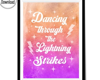 「Dancing Through The Lightning Strikes」歌詞ポスターアート（デジタルダウンロード）