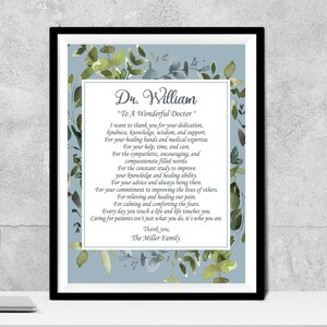 Doctor Gift A Wonderful Doctor Poem A Truly Great Doctor Appreciation Gift Doctor Thank You Doctor Doctors Day Physician Gratitude Medical image 5