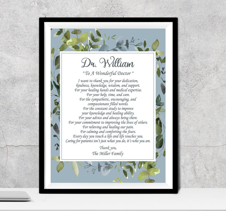 Doctor Gift A Wonderful Doctor Poem A Truly Great Doctor Appreciation Gift Doctor Thank You Doctor Doctors Day Physician Gratitude Medical image 5