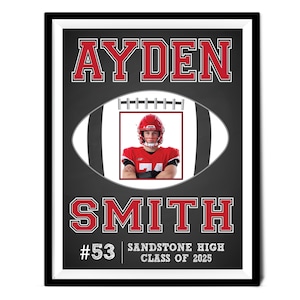 Personalized Senior Football Player Gift, Graduating Senior High School Football, Graduating College Football, Senior Football Gifts