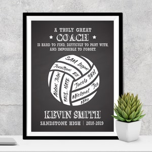 Coach Gift, A truly great coach is hard to find, Custom Volleyball Team, Thank you Coach, Coach Appreciation gift, Team Players Signatures