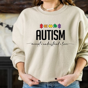 Autism Accept Understand Love, Autism Seeing the World Differently svg, Autism Quote,  Mental Health, Autism Awareness, Autism Gifts Shirt