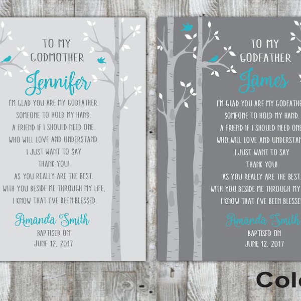 Gift For Godparents, Godparents Gift, Christening Gift For Godparents, Godparents Poem Gift For Godmother and Godfather Godparents Print