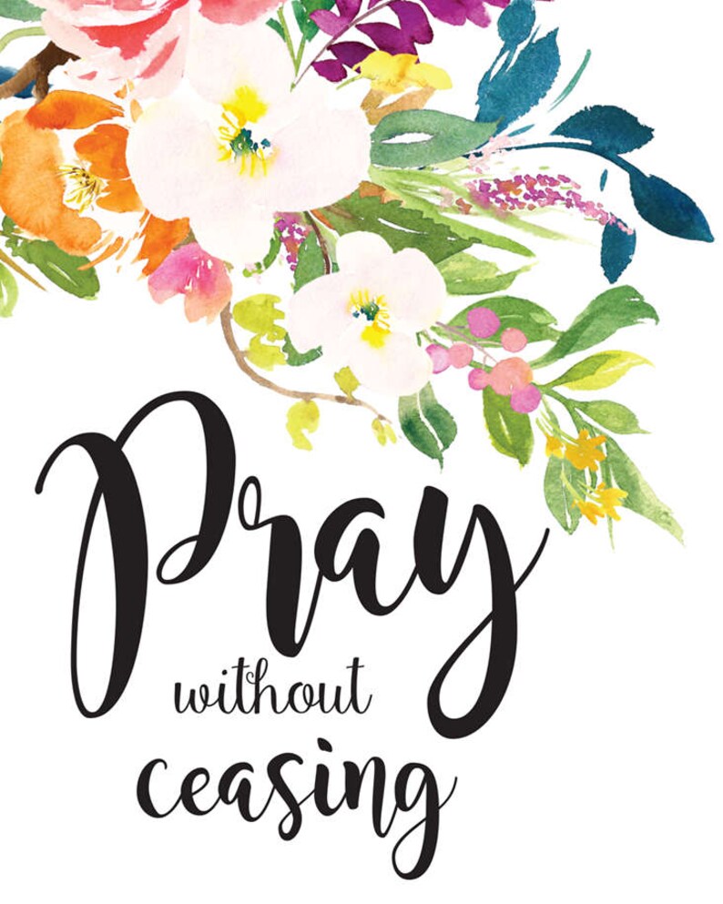 1 Thessalonians 5:17 Printable Wall Decor Bible Verses Pray - Etsy