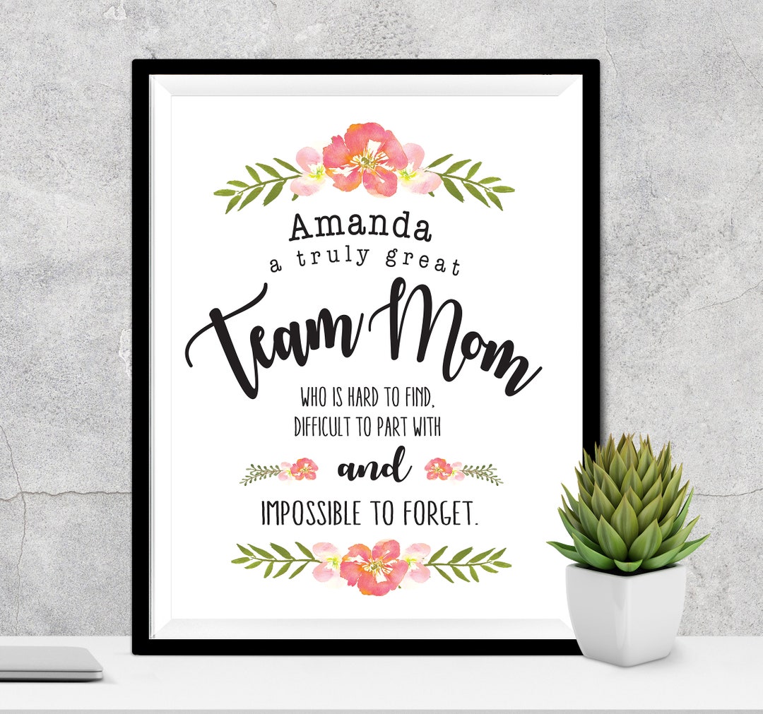Personalized Team Mom Gifts, Football Team Mom Gifts, Best Team Mom