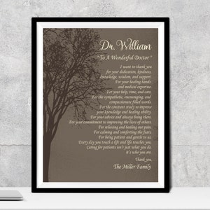 Doctor Gift,  A Wonderful Doctor Poem A Truly Great Doctor Appreciation Gift Doctor Thank You Doctor Doctors Day Physician Gratitude Medical
