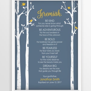 Personalized Baptism Gift,  Baptism Gift Boy, Baptism Print, Baptism Printable, Baby Dedication Gift, Baptism Gift Girl, Be Kind,Christening