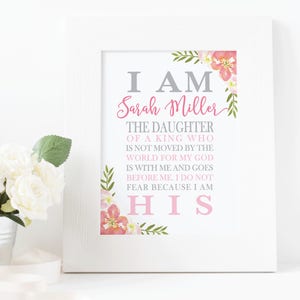 I Am The Daughter Of A King Printable, Baby Girl Baptism, Baby Girl Gift, Personalized Baptism Gift Girl, Baby Dedication Gift, Baptism Gift