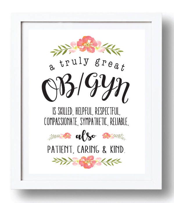 OB/GYN Gift, Ob/gyn Personalized Print, Gift for Doctor, Doctor Sign ...