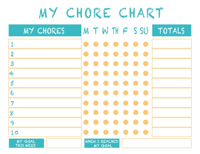 Kids Chore Chart Printable Positive Behavior Chart Star Etsy Australia