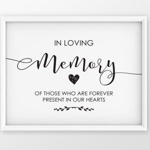 In Loving Memory Wedding Sign,  Personalized Wedding Sign, Wedding Memorial Sign, Ceremony sign, Wedding Memorial Sign, Wedding Memory Sign