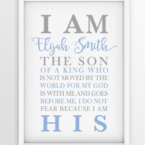 I Am The Son Of A King, I Am The Daughter Of A King, Baby Boy Girl Baptism, Personalized Baptism Gift, Baby Dedication Gift, Baptism Gift