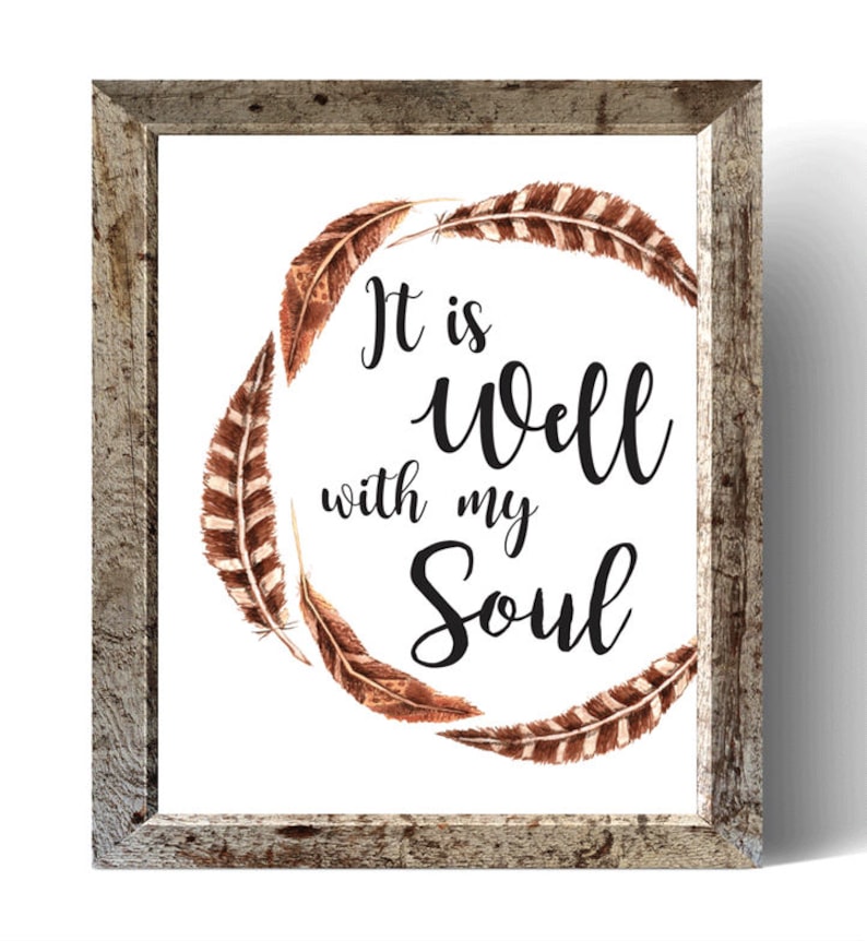 It is Well With My Soul Bible Verse Art Print Christian Wall Etsy
