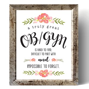 OB/GYN Gift, Ob/gyn Personalized Print, Gift for Doctor, Doctor Sign ...