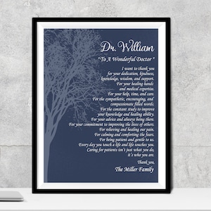 Doctor Gift,  A Wonderful Doctor Poem A Truly Great Doctor Appreciation Gift Doctor Thank You Doctor Doctors Day Physician Gratitude Medical