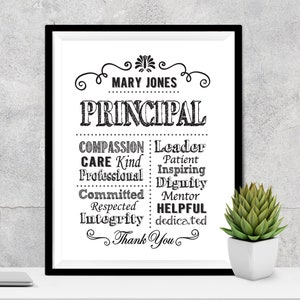 Personalized Principal Gift - A Truly Great Principal Art Print - Gift for Principal - Principal Quote - Art Gift Printable - Principal