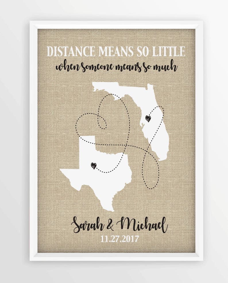 Valentine Gifts for Boyfriend Personalized Map Long Distance | Etsy