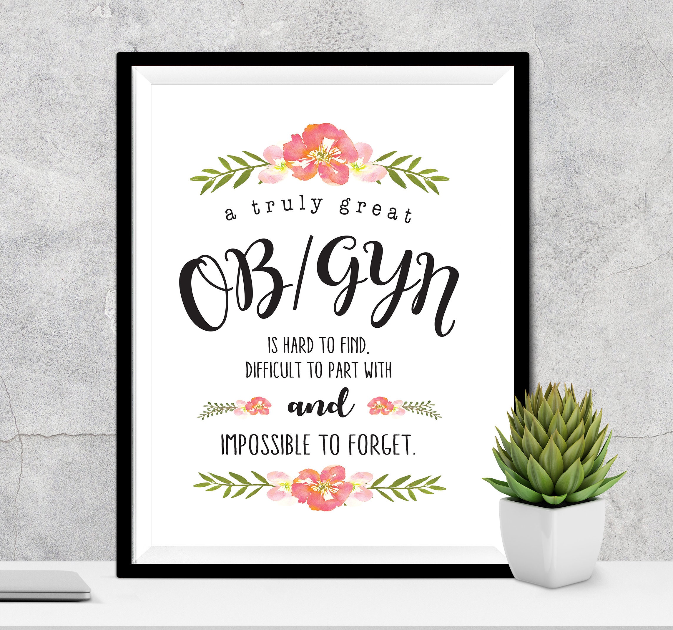 OB/GYN Gift, Ob/gyn Personalized Print, Gift for Doctor, Doctor Sign ...