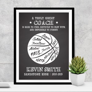 Personalized Basketball Coach Gift, A truly great coach is hard to find, Custom Basketball Team, Coach Appreciation, Coach End of Season