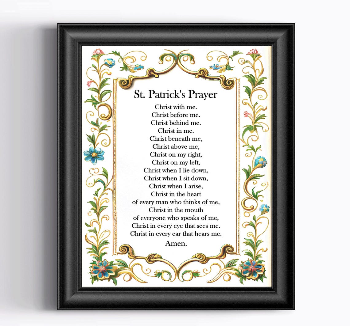 St. Patrick's Breastplate Prayer Printable, Christ With Me Print ...