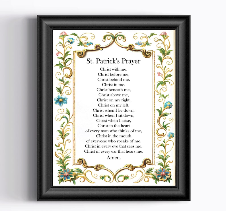 St. Patrick's Breastplate Prayer Printable, Christ With Me Print ...