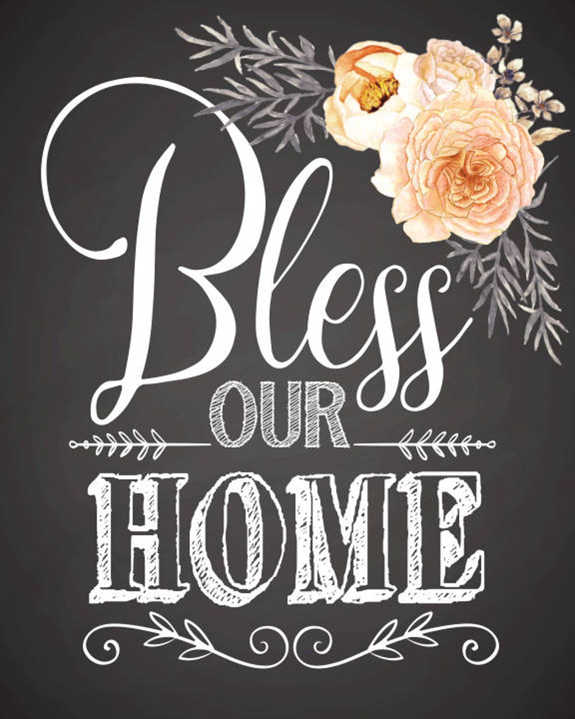 Bible Verse Chalkboard Art Print Bless Our Home Sign Etsy UK bible-verse-chalkboard-art-print-bless-our-home-sign-etsy-uk