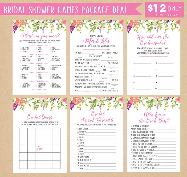 Bridal Shower Mad Libs Game Bridal Shower Games Printable - Etsy