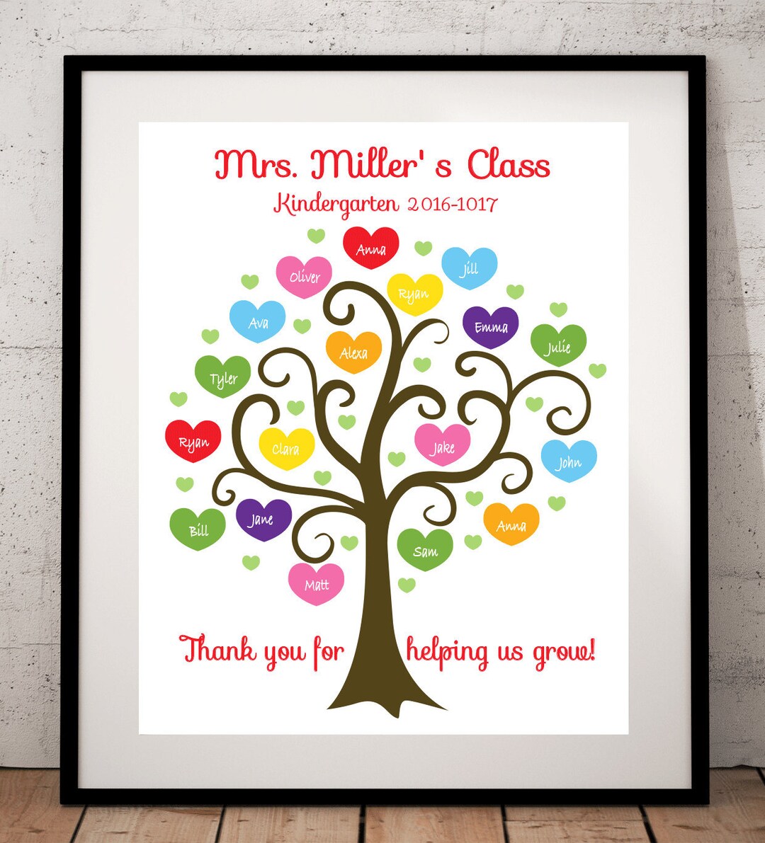 Printable DIGITAL FILE TEACHER Tree, Printable, Personalized Class ...