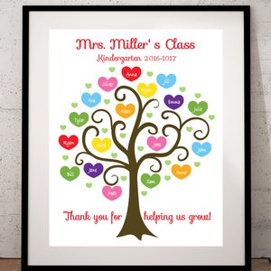 Printable DIGITAL FILE TEACHER Tree, Printable, Personalized Class ...