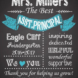 Assistant Principal Gift, Asst. Principal Chalkboard Printable, A Truly ...