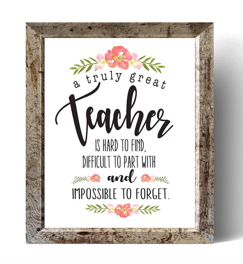 A Great Teacher is Hard to Find Printable Teacher Gift Etsy