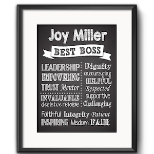 Printable Boss Gift, Boss Gift, Gift for Boss, Boss Printable, Boss Christmas, Boss gift from employee, Boss Chalkboard, Boss Appreciation