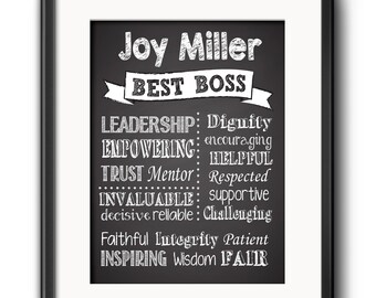 Printable Boss Gift, Boss Gift, Gift for Boss, Boss Printable, Boss Christmas, Boss gift from employee, Boss Chalkboard, Boss Appreciation