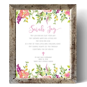 First Communion Gift - Personalized Gift for First Holy Communion -Custom Communion Keepsake Print - Can be done in other size or colors