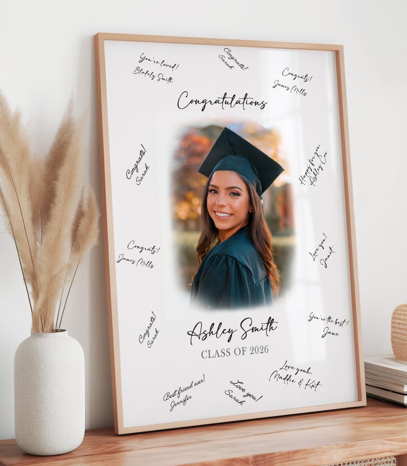 Personalized Graduation Guest Book Alternative, Graduation Signatures ...