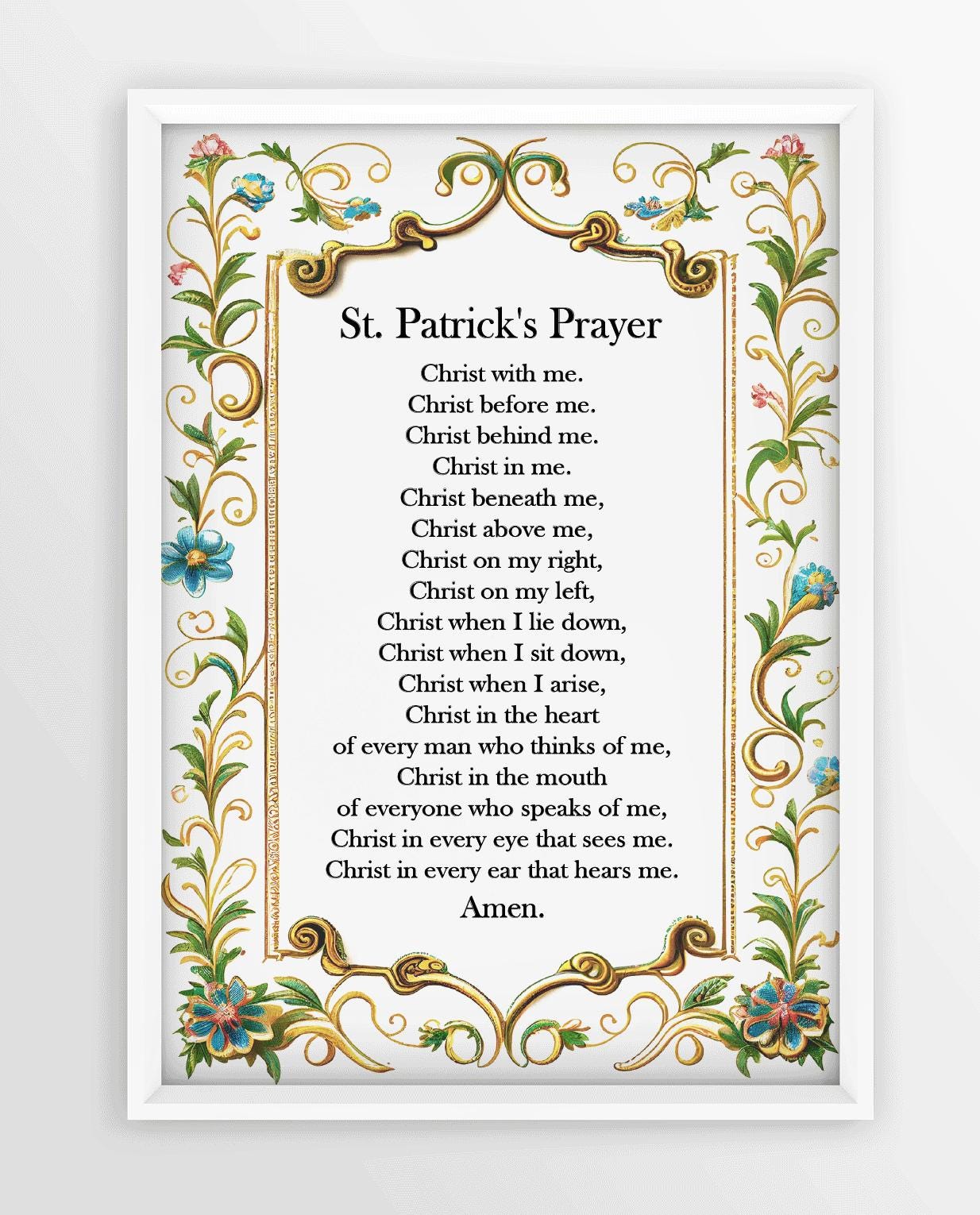 St. Patrick's Breastplate Prayer Printable, Christ With Me Print ...