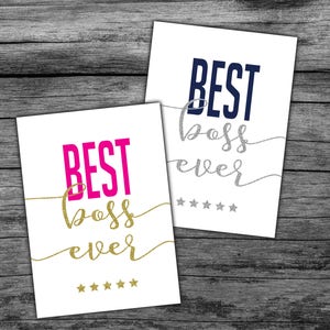 Boss&#39;s Day Card, Thanks for being the best boss ever, Printable Boss Card, Printable Boss Gift, Gift for Boss, Boss Printable, Lady Boss