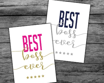 Boss's Day Card, Thanks for being the best boss ever, Printable Boss Card, Printable Boss Gift, Gift for Boss, Boss Printable, Lady Boss
