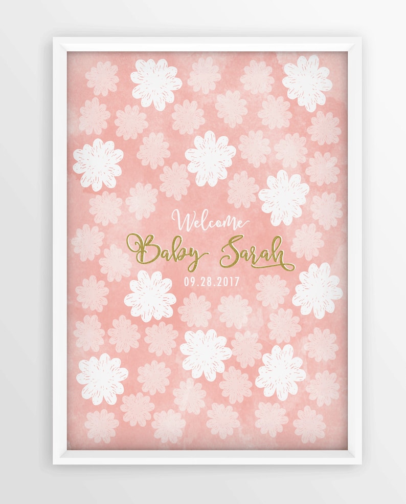Baby Shower Guest Book Alternative Custom Poster Personalized Etsy