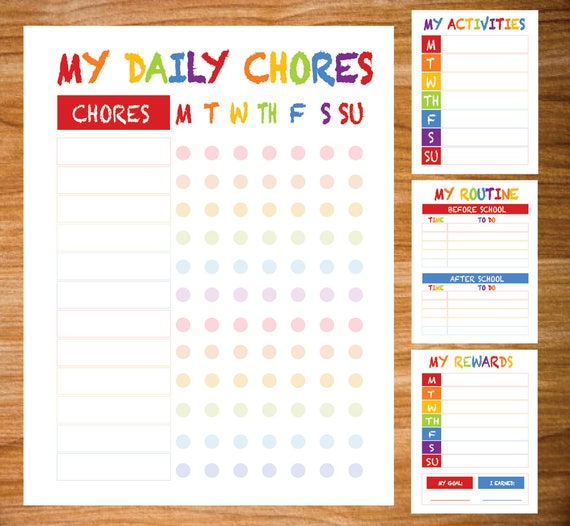 Morning And Evening Chore Chart