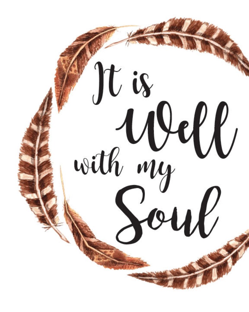 It is Well With My Soul Bible Verse Art Print Christian Wall Etsy