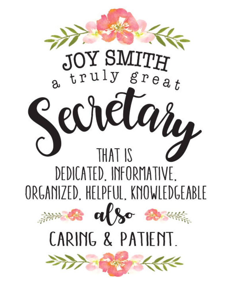 A Truly Great Secretary Best Secretary Great Secretary Etsy
