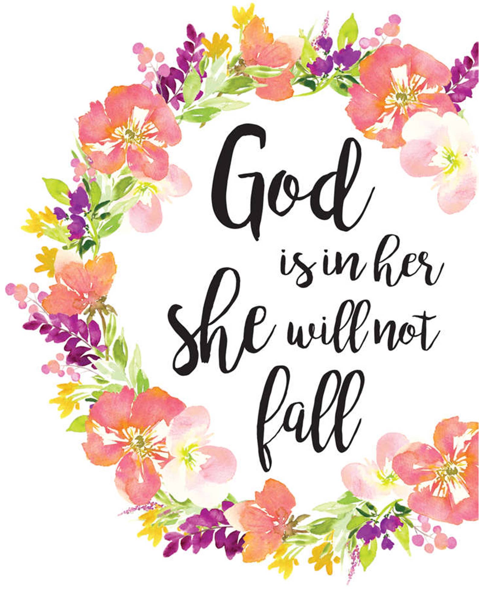 Psalm 465 Printable Wall Decor Bible Verses God is in Her She Etsy