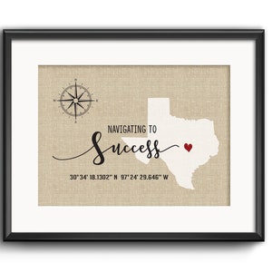 Mappa personalizzata e coordinate GPS Regalo, Mappa di longitudine latitudine personalizzata, amico Boss Collega Fidanzato Impegno familiare Prima casa regalo