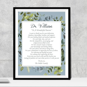 Doctor Gift A Wonderful Doctor Poem A Truly Great Doctor Appreciation Gift Doctor Thank You Doctor Doctors Day Physician Gratitude Medical image 4