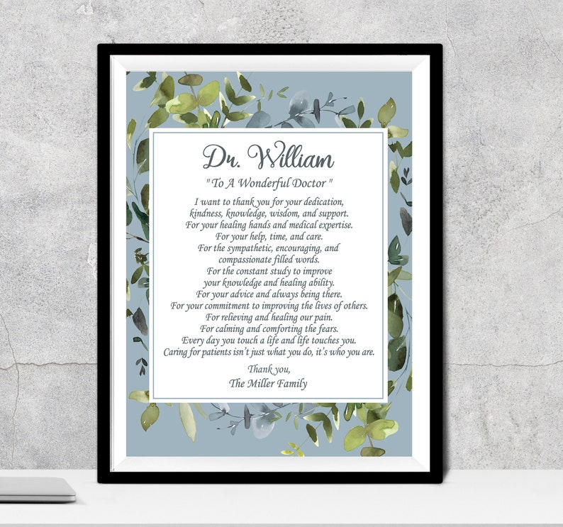 Doctor Gift A Wonderful Doctor Poem A Truly Great Doctor Appreciation Gift Doctor Thank You Doctor Doctors Day Physician Gratitude Medical image 4