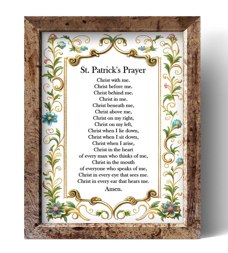 St. Patrick's Breastplate Prayer Printable, Christ With Me Print ...