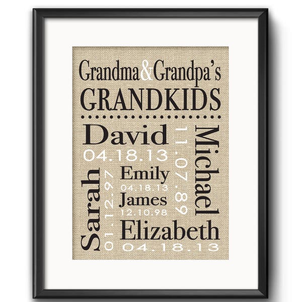Grandchildren Canvas Etsy