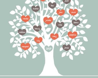 TEACHER TREE, Tree Personalized with Classmates Names, Teacher Appreciation Gift, End of year, Personalized, Customizable, Teacher print